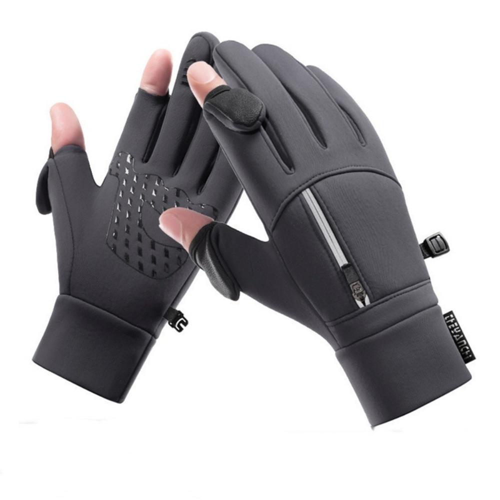 Men Winter Waterproof Cycling Gloves Sports Running Motorcycle Ski Touch Screen Fleece Gloves Non-slip Warm Full Fingers