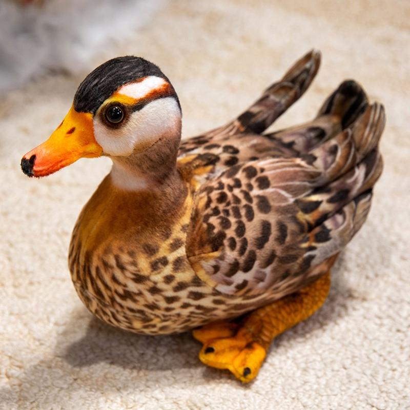 25CM Real Life Colorful Printing Mandarin Duck Plush Toys Stuffed Soft Animal Doll Lovebirds Decoration Birthday Gift