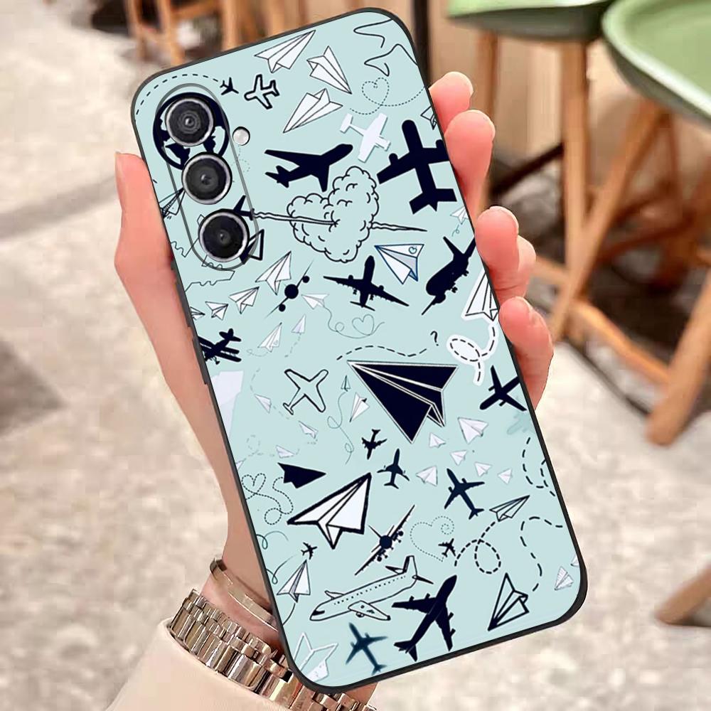 Чехол для телефона с рисунком маршрута самолета для Samsung S25 Edge 24 23 22 21 20 Ultra Plus Fe Galaxy A54 53 34 25 16 Силиконовая крышка