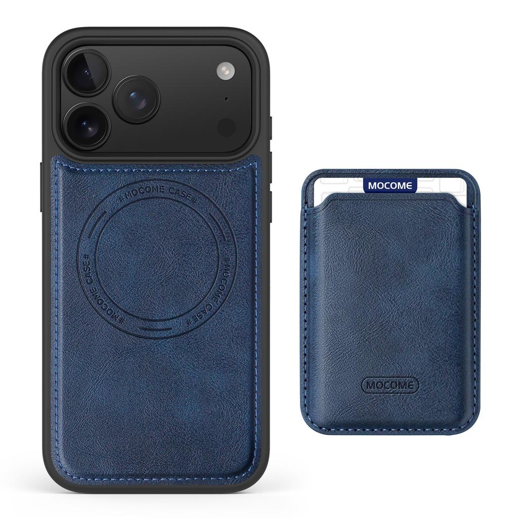 2 в 1 Съемный Магнитный Держатель для Карт Кожаный Чехол Для iPhone 17 Pro Max 16 15 Plus 14 13 12 17E Air Беспроводная Зарядка Обложка