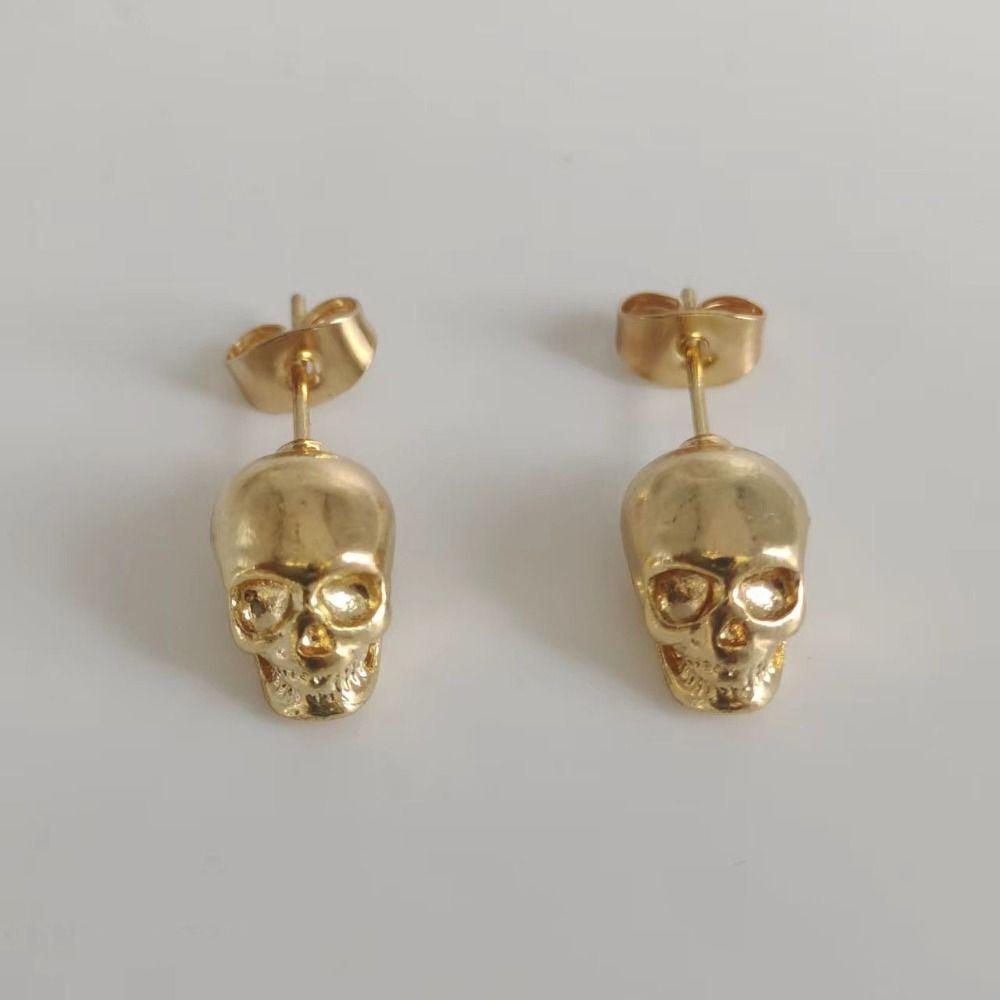 Hiphop Style Skeleton Stud Earrings Creative Mini Ear Clip Personality Earrings Party Earrings
