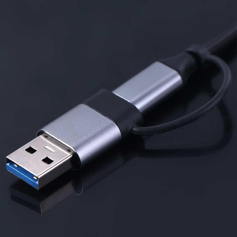 1-в-7 Expansion Dock Hub Splitter Type-C Многофункциональный 7-в-1 USB-разветвитель Серый Многоинтерфейсная док-станция Type-C