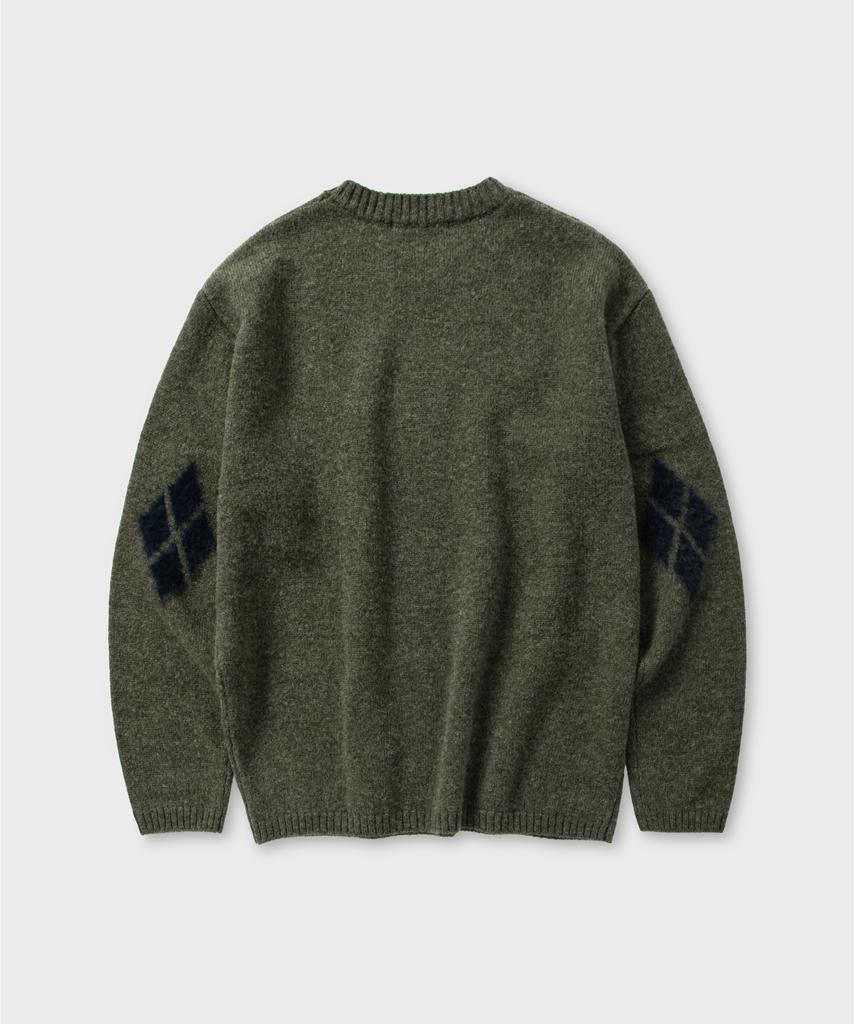 NONBLANK Argyle Pattern Knit_Arborist Green