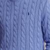 Polo Ralph Lauren FW22 Однотонный свитер с вышитым маленьким пони, вязаный косами, с круглым вырезом и длинными рукавами, мужской свитер, синий 710775885-037