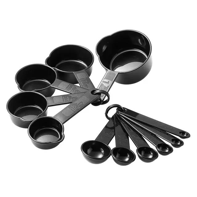 11Pcs Kitchen Measuring Cups Spoons Set with Scale Plastic Baking Measuring Tools for Flour Sugar Teaspoon Scoop Cooking Tools