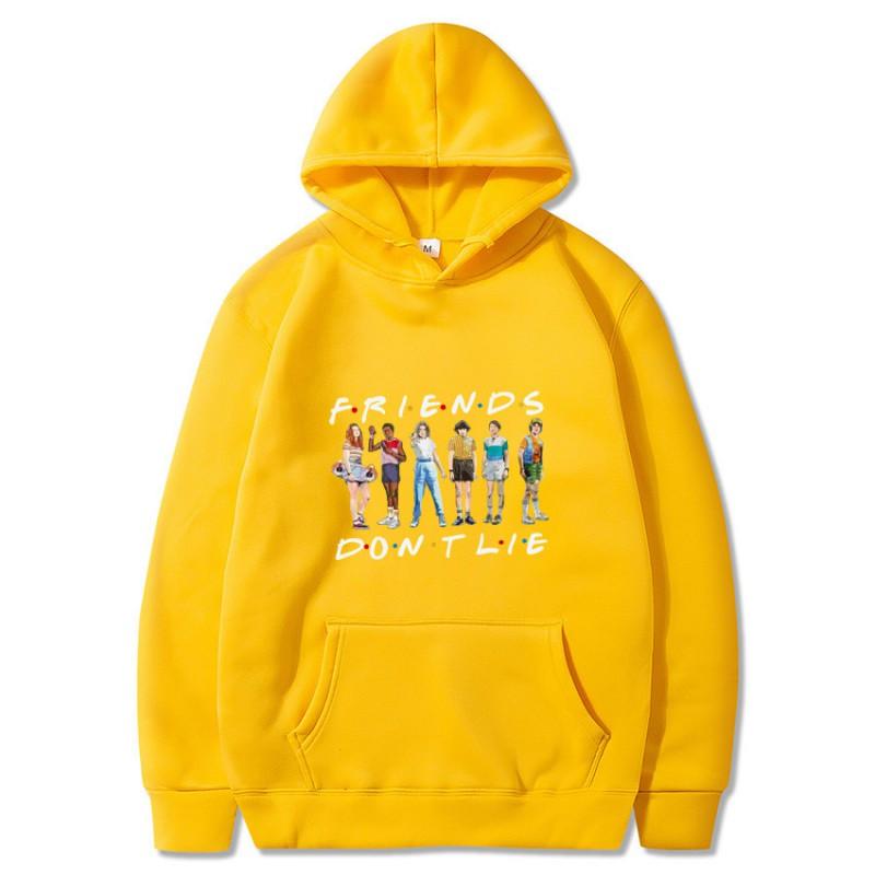 Stranger Things S3 Friends Print Hoodie Loose Fit Sweatshirt Women