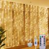 3M USB Curtain String Lights – LED Fairy Lights with Remote Control and 8 Modes for Home Bedroom Wedding Party Christmas Decoration