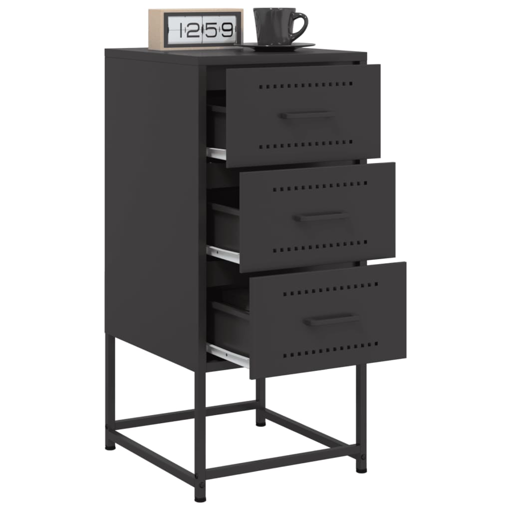 Nightstands 2 pcs Black 36 x 39 x 78 cm Steel