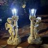 1pc 19.29 Inch Solar (right, Left) Angel Sculpture, Outdoor Solar Path Light for Garden, Courtyard, Villa, Terrace