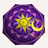 Zodiac Sun & Moon Symbol StickerUmbrella, Portable 3-Fold Umbrella for Men & Women,Christmas Gift ES304