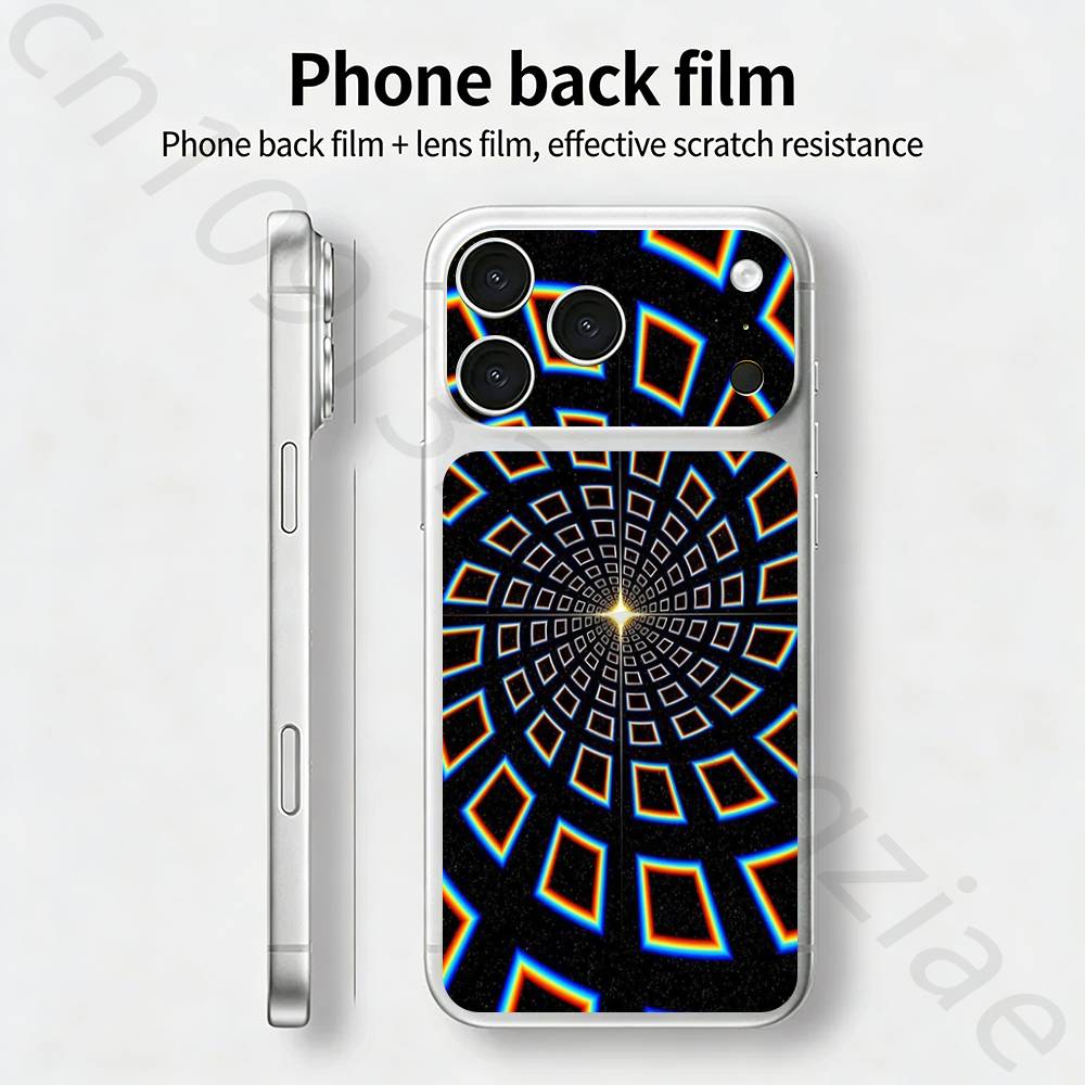 Психоделическое Триповое Искусство Для iPhone 17 pro Max /17 pro Полное Покрытие Наклейка Пленка-Обертка 3D Цветная Задняя Защитная Наклейка