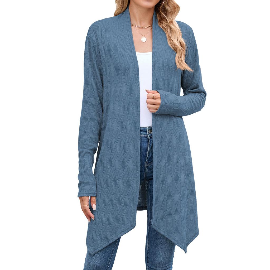Women's Ladies' Casual Fashion Long-sleeved Knitted Cardigan Long Coat