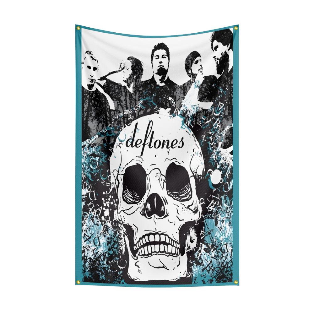 Retro Band D-Def-to-nes Flag Custom Flags Wall Hanging Tapestry Outdoor Decorative flag Background Blanket for Garage Room