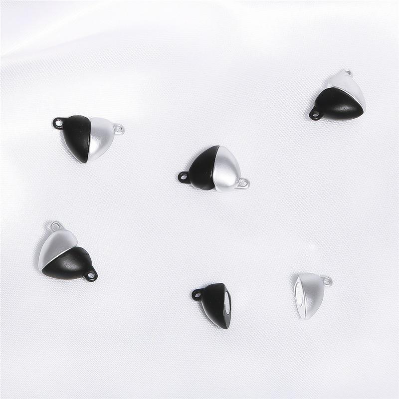 Ожерелье и браслет с магнитной застежкой в форме сердца, набор для DIY - Гладкий круглый кулон для пар