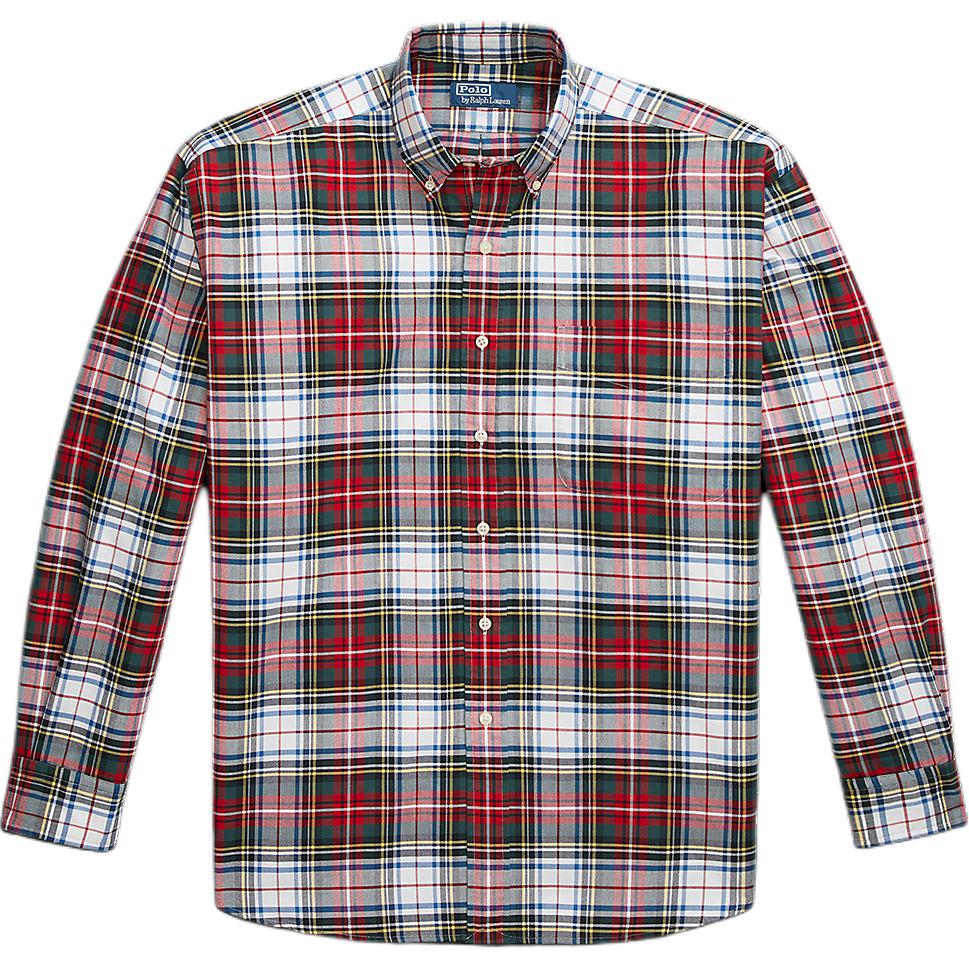 Polo Ralph Lauren Plaid Button-Down Long Sleeve Shirt Men Shirts Red White MNPOWOV16823874-100