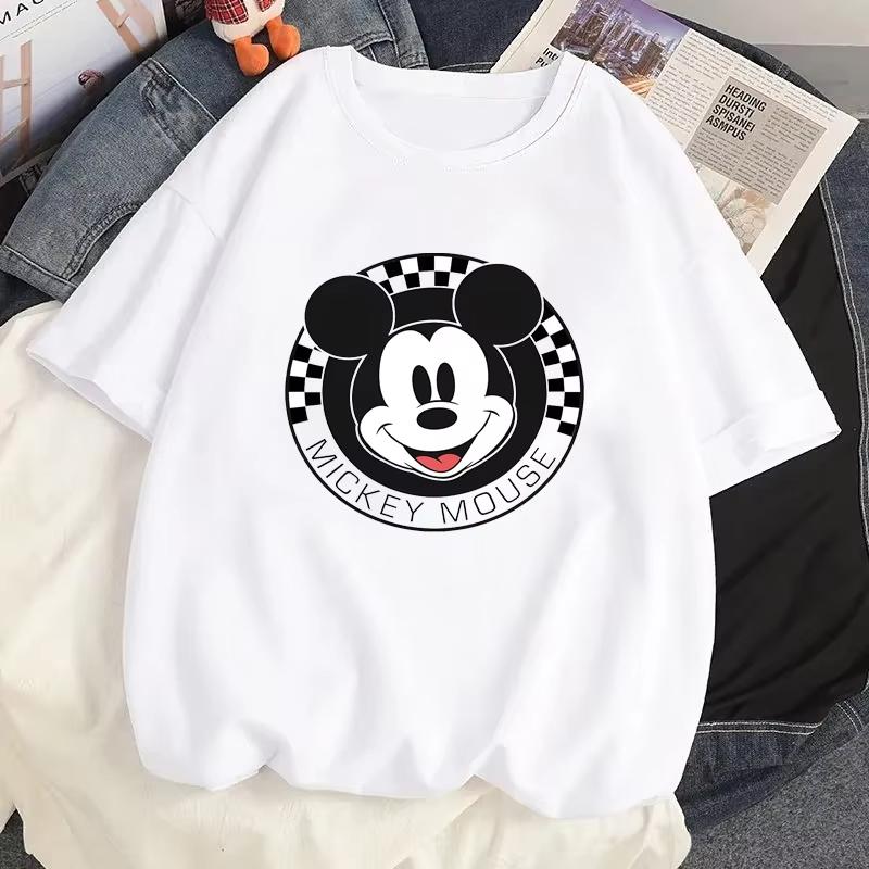 Creative Mickey Mouse Pattern Tshirt Tops Summer Unisex Casual Short Sleeves Streetwear T-shirts Tops Harajuku T Shirts