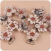 Cotton Pacifier Clips DIY Pacifier Clip Pacifier Clip Holder for Teething Baby Toddler Cute Small Flower Shaped Durable