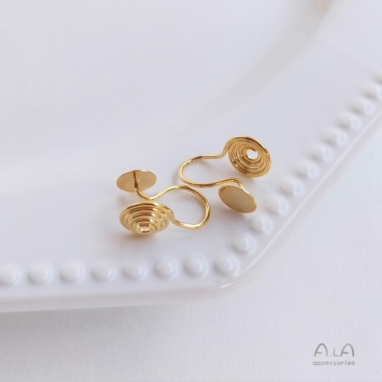 Золото 14K/18K Клипсы для ушей в виде комариной спирали без прокола - Сделай сам Безболезненные серьги ручной работы