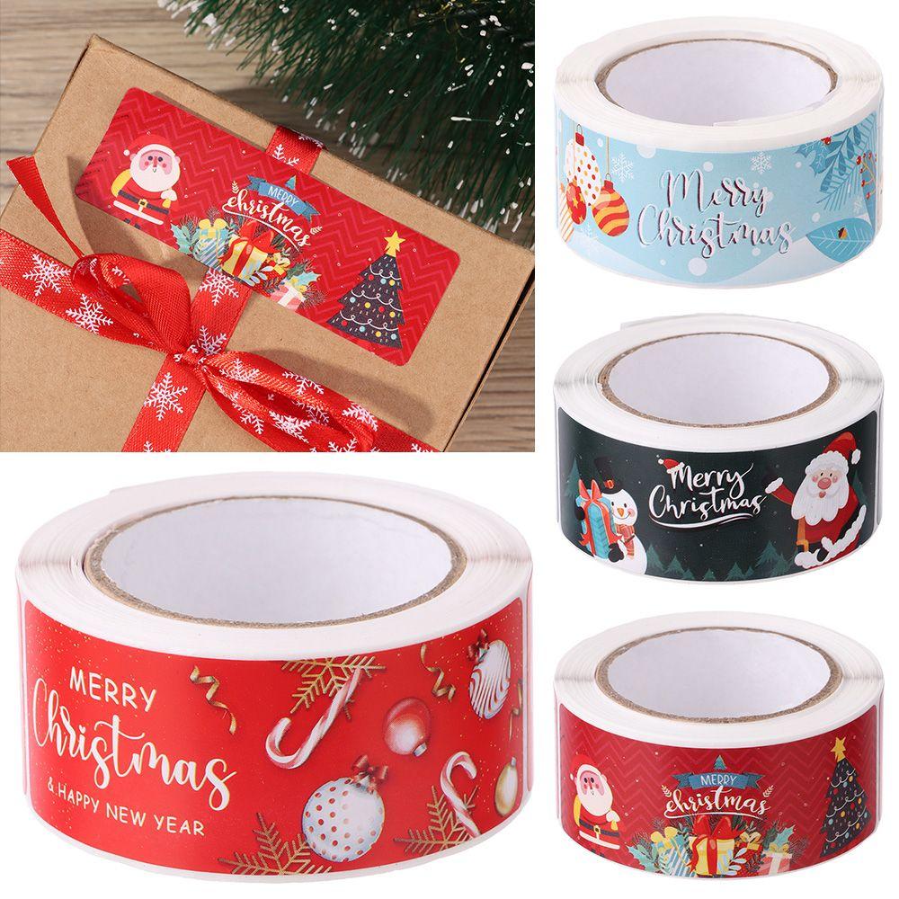 Santa Claus Snowman Package Seal Stickers Gifts Wrapping Decals Merry Christmas Decoration Label