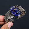 Lapis Lazuli Handmade Copper Wire Wrap Bangle Adjustable f5O63