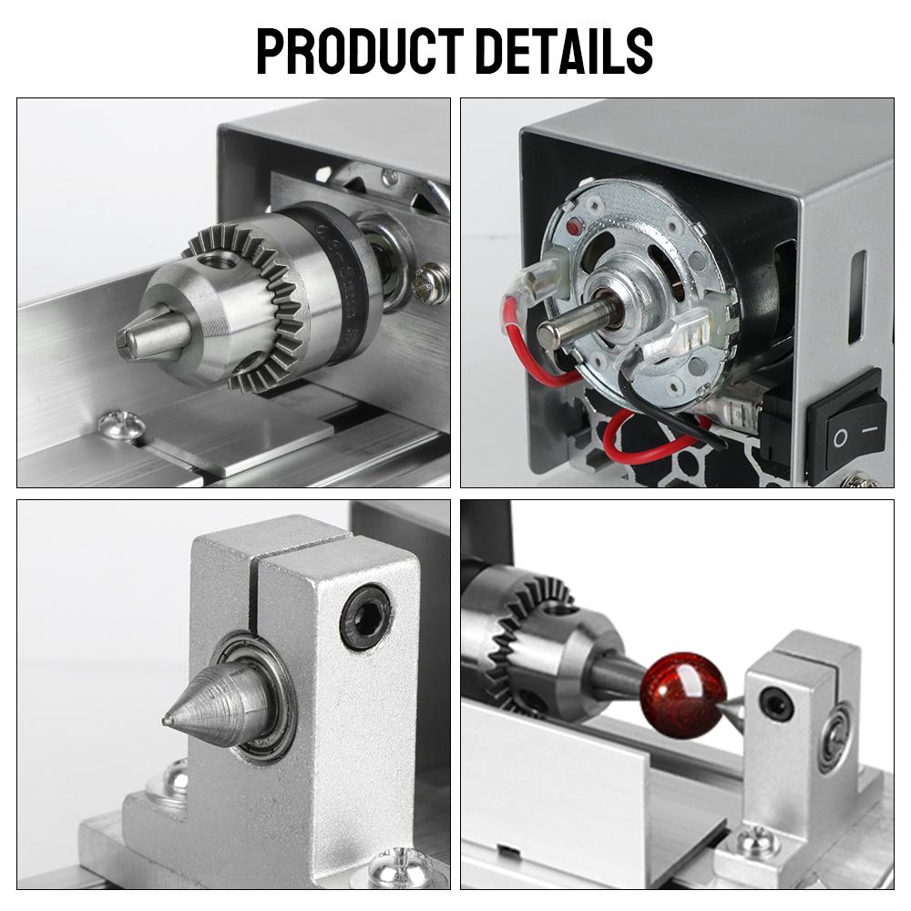 Миниатюрный токарный станок для бусин Будды 12-24 В Мини-деревотокарный станок Машина для шлифовки и полировки бусин Будды Вращающийся инструмент DIY Деревообработка