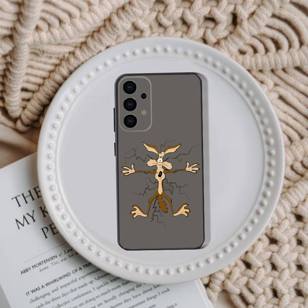 Чехол для телефона Road R-Runner Willy C-Coyote для Samsung Galaxy A73,31,32,72,41,53,52,71,22,5G,Note,J7,8,9 Мягкая черная крышка