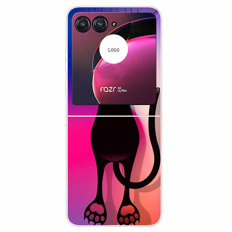 Для Moto Razr40 Ultra Чехол Пластиковый Жесткий Окрашенный Собака Космос Прозрачные Чехлы для Motorola Razr 40 Ultra Razr+ Razr4 PC Чехлы
