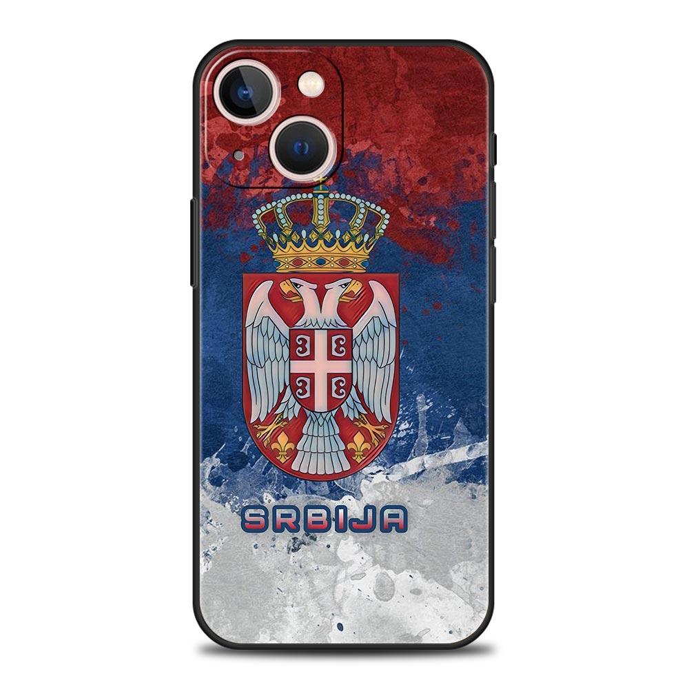 Флаг Сербии Значок Чехол для телефона Для iPhone 16e 15 14 13 12 11 Pro Max XS X XR SE 7 8 Plus Чехол iPhone 16 Мягкий ТПУ Чехол