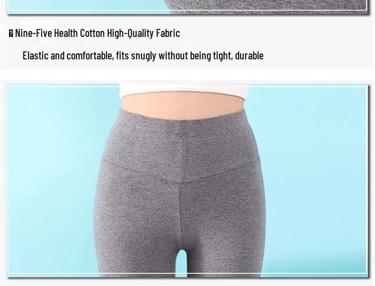 Women's High Waist Slim Fit Cotton Long Johns - Solid Color Thin Warm Pants