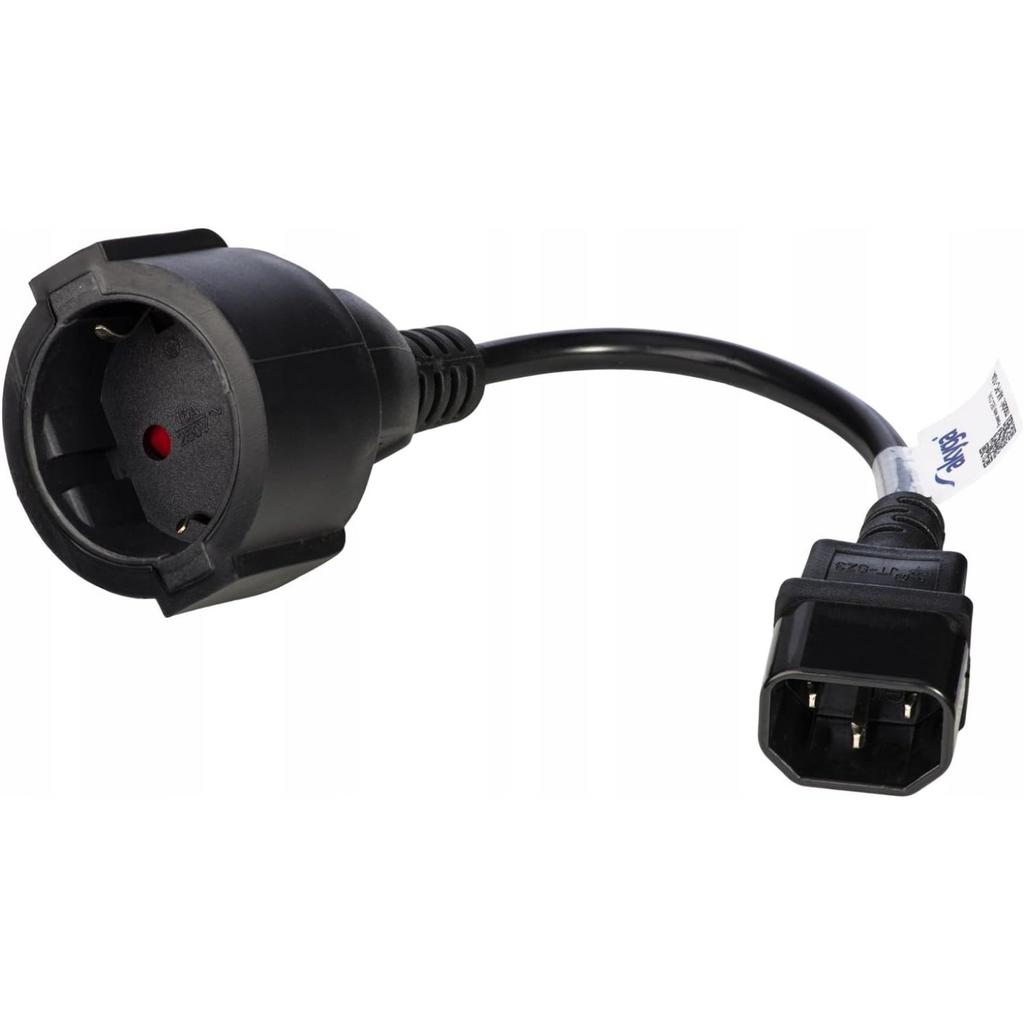 AK-PC-10A Силовой кабель Schuko 3-контактный IEC C14 / EU CEE 7/4 15 см Черный