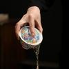 Китайская эмалевая керамическая гайвань с цветочным узором, фарфоровая чайная чаша с цветами ручной работы, чайная чашка, бытовая заварочная емкость для чая, дорожная чайная утварь