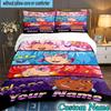 Custom Name 3PCS Jem Holograms Neon Art Bedding Set,Including  Duvet Cover And 2pcs Pillowcases Perfect for Bedroom,Dormitory,Fan Christmas gift