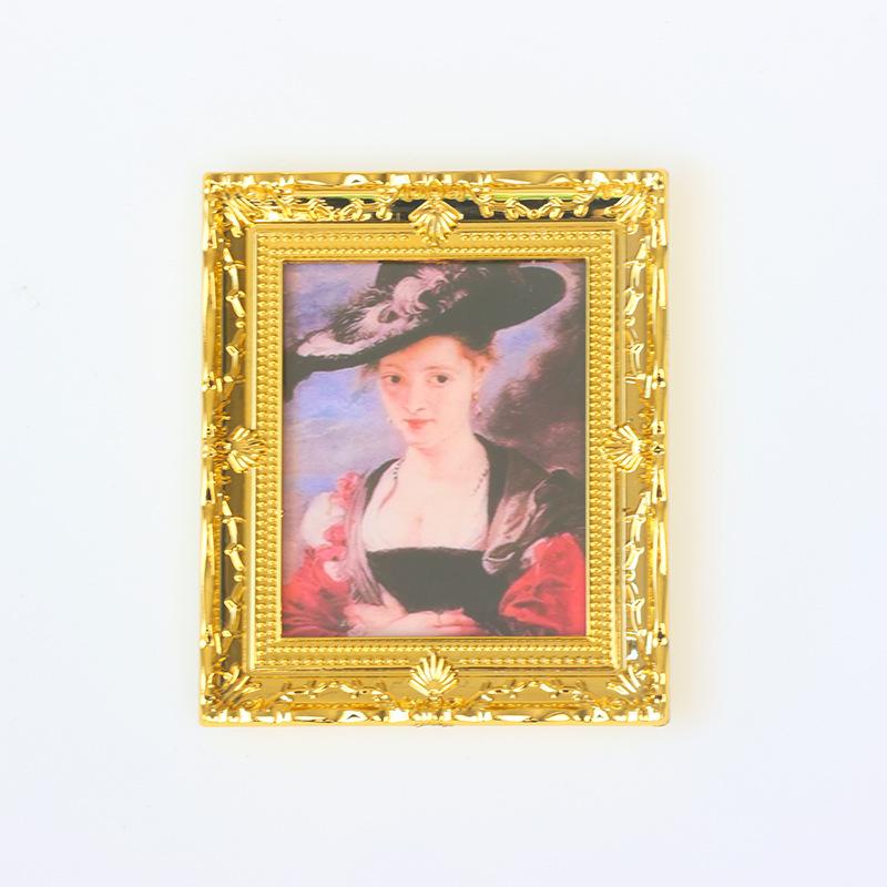 1 шт. Кукольный домик Настенные росписи Украшения 1:Кукольный домик Масштаб 12 Масляная живопись Винтажный персонаж Пейзажная картина Мини фоторамка