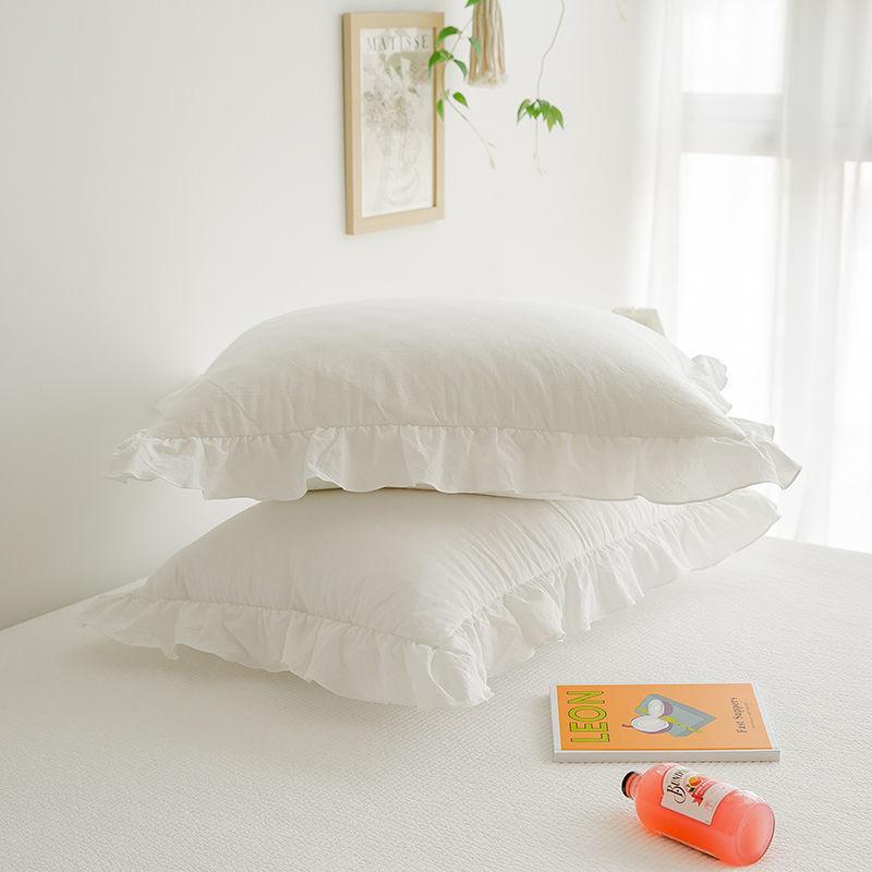 Ультрамягкая шифоновая стеганая кружевная наволочка в стиле принцессы с оборками и полосками, декоративная наволочка для элегантного декора спальни