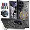 Samsung Galaxy S24 Ultra S23 Plus S23 FE A15 A54 A14 uchun Armor Magsafe G'ilofi Stendli Uzuk Magnit Uzuk Tutqichi Himoya Stendlari Qopqoq