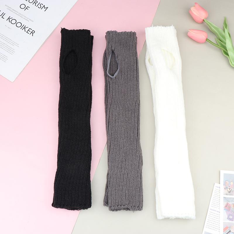 Y2K Winter Leg Warmers Fluffy Goth Accessories Gothic Lolita Knit Long Socks Women Legs Warmers Lady Sock Gothic Stylish Legging