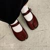 Fashion IPPEUM Tabis Mary Janes Shoes For Women 2025 New Black Red Split Toe Ballet Flats Ballerina Shoes Buckle