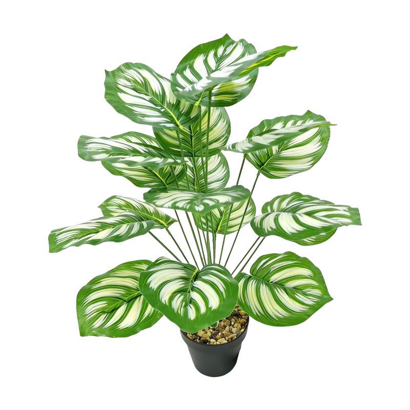 18-Head Monstera Deliciosa and Aglaonema Faux Plant Bonsai for Home Landscaping