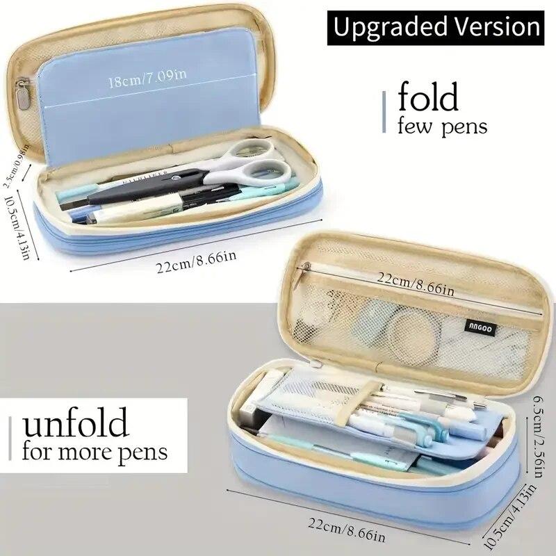 Милый складной пенал большой емкости, сумка для карандашей, держатель для ручек, канцелярские принадлежности, органайзер для стола, каваи, школьные принадлежности для студентов