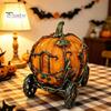 Осенний настольный centerpiece, 3D-фигурка тыквы-кареты из смолы, Ретро-фигурка сказочной тележки, Винтажное украшение для Хэллоуина, домашней вечеринки