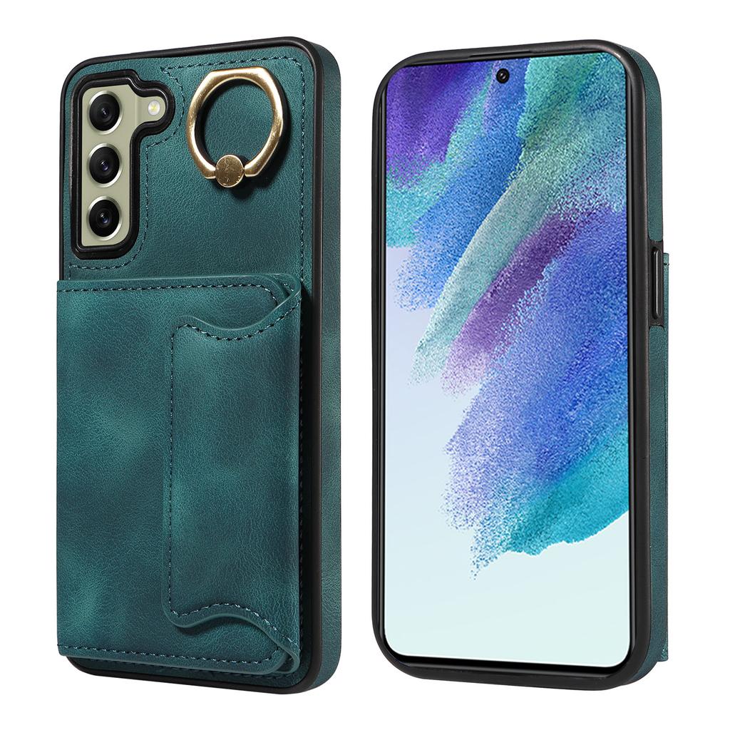 Для Samsung Galaxy S21 FE 5G Чехол с кольцом-подставкой и слотами для карт