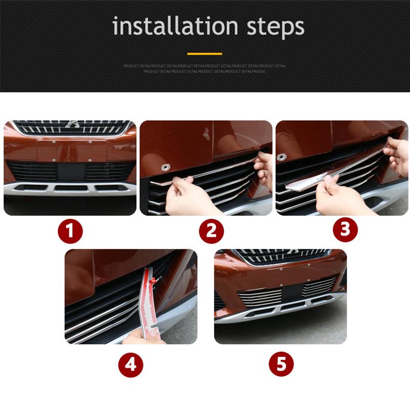 Для Peugeot 3008 5008 GT 2016 2017 2018 2019 2020 гоночные решетки из нержавеющей стали передняя решетка отделка накладки крышки аксессуары