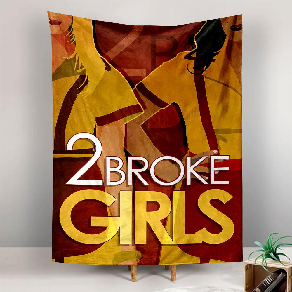 Sex and the City 2 Broke Girls Tapestry Wall Hanging, Uptown Downtown TV Art, Funny Sitcom Wall Decor for Bedroom Dorm