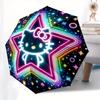 1pc Neon Hello Kitty Star Umbrella with Plastic Handle,Suitable for All Seasons Home Travel Outdoor UmbrellaSanlio604