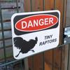 Chicken Hazard Sign 3D Printed Chick Danger Sign Indoor Outdoor Home Farm Garden Decorative Tiny Raptors Warning Sign