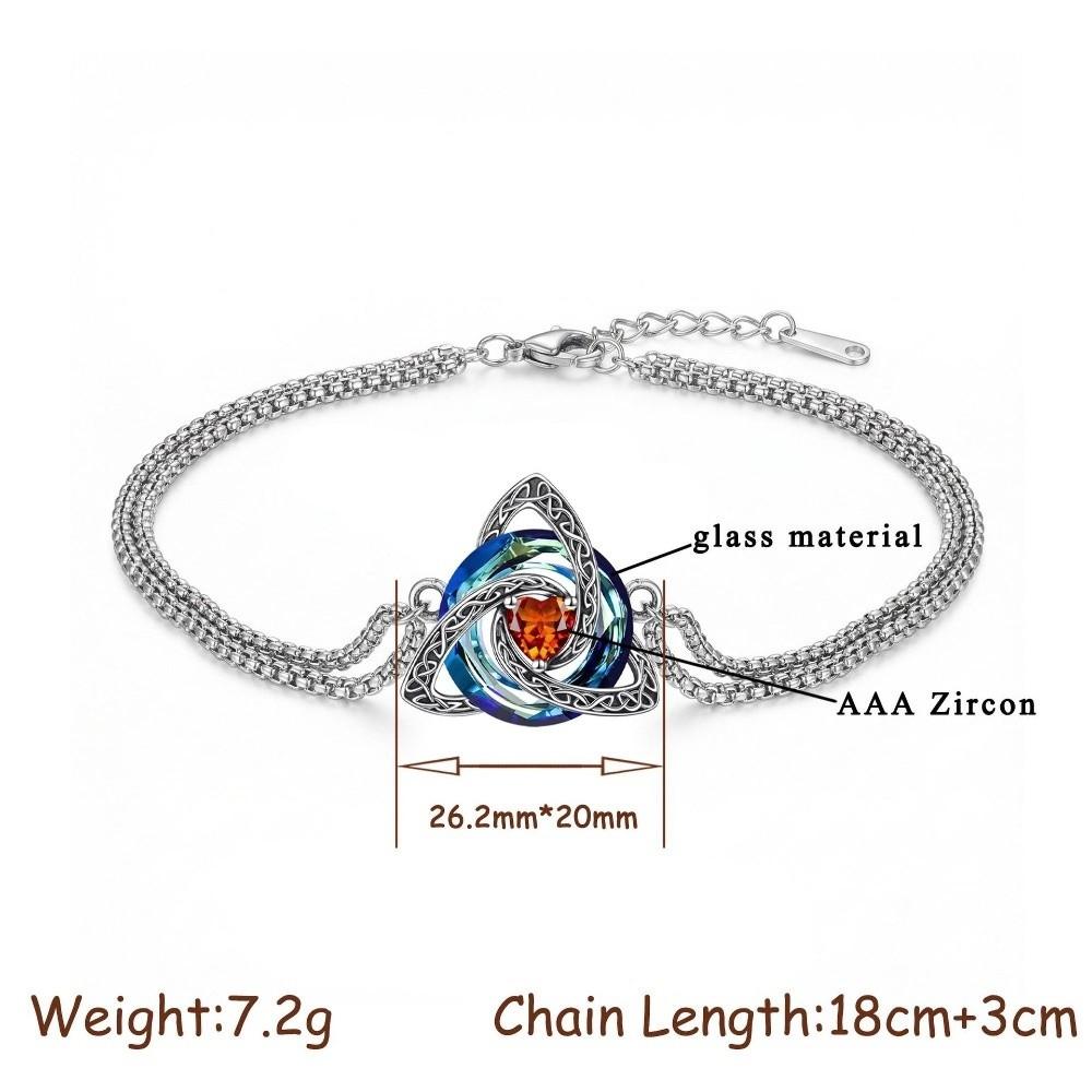 Adjustable Chain Celtic Witch's Knot Bracelet Zircon Accent Zodiac Signs Bracelet Office