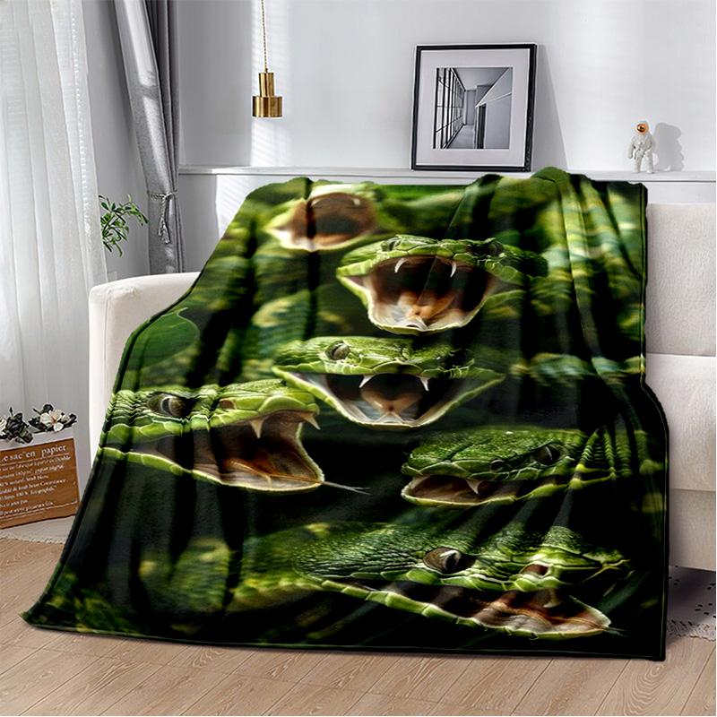 Gothic Snake Serpent Python Viper Blankets Soft Throw Blanket for Home Bedroom Bed Sofa Picnic Travel Office Cover Kids gift