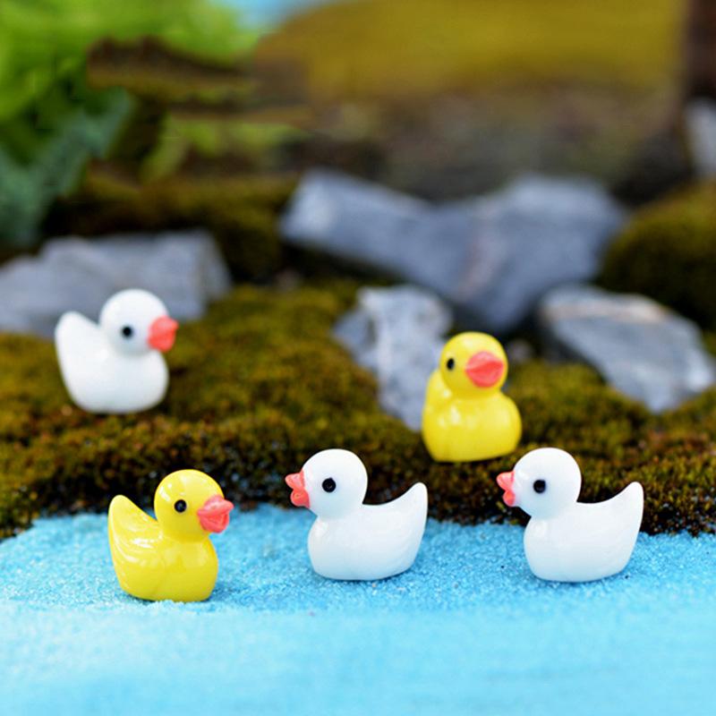 Пейзаж смоляной орнамент декор фигурки слизь утки миниатюрный аквариум волшебный сад желтая крошечная уточка мини DIY микро