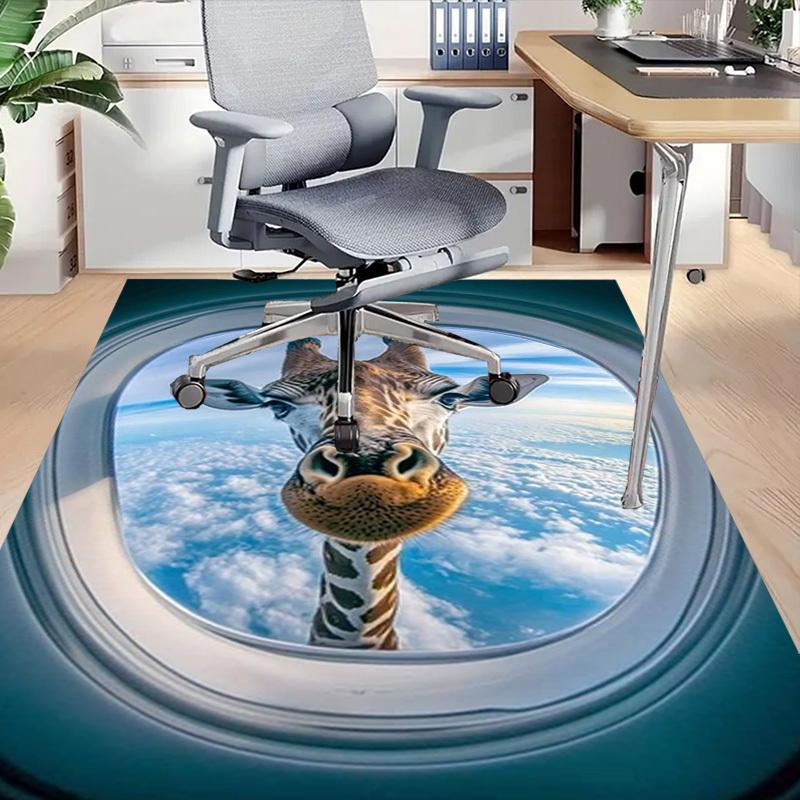 1PC giraffe airplane Carpet Office Rug Mat Home Decor Area Carpet Festival Gift Office desk chair carpet Longlasting Material