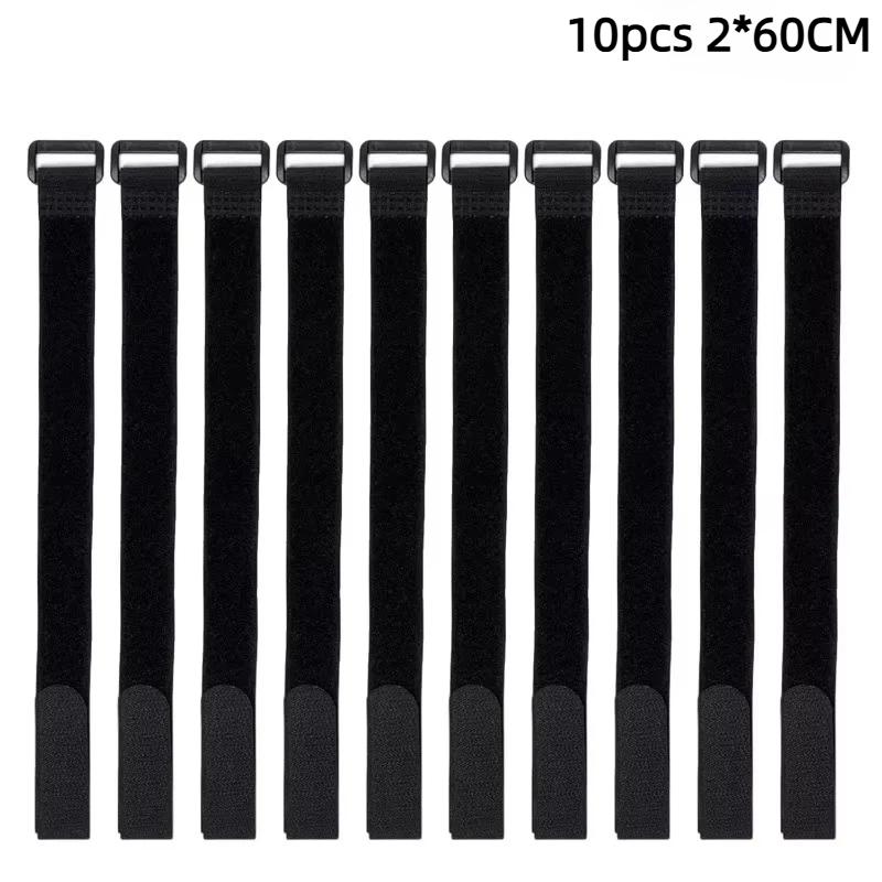 10Pcs Reusable Hook And Loop Nylon Adjustable Wire Fastener Wrapping Cinch Straps Securing Cable Cord Management